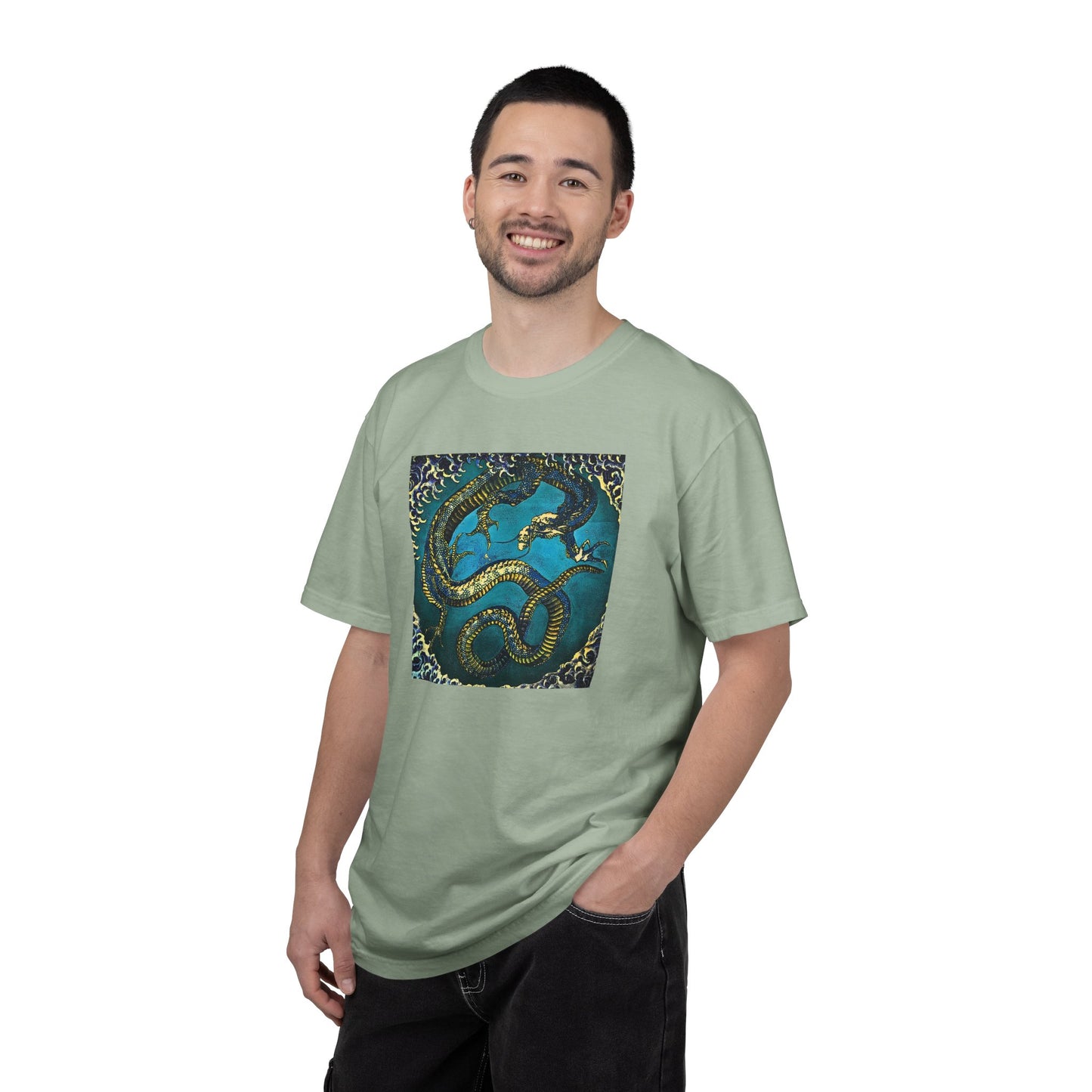 "Hokusai Blue Dragon" Cool Tee | Stylish & comfortable with cool tee design for men & women.