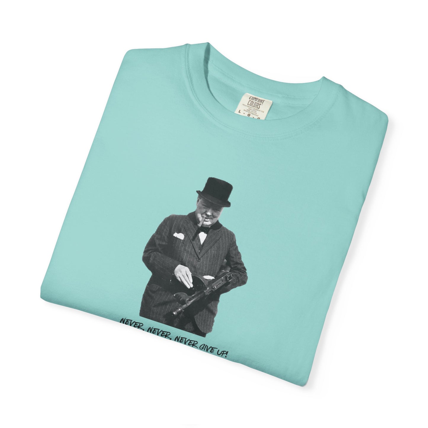 Iconic "Never Give Up" Light Tee | Stylish & comfortable with cool tee design for men & women.