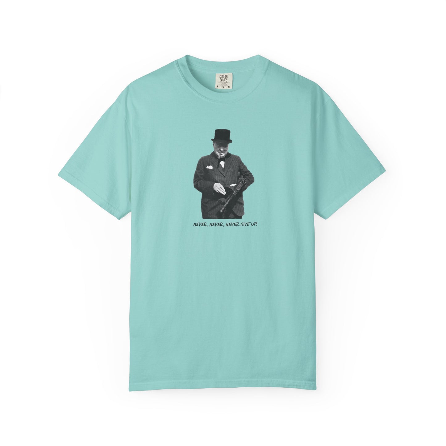 Iconic "Never Give Up" Light Tee | Stylish & comfortable with cool tee design for men & women.