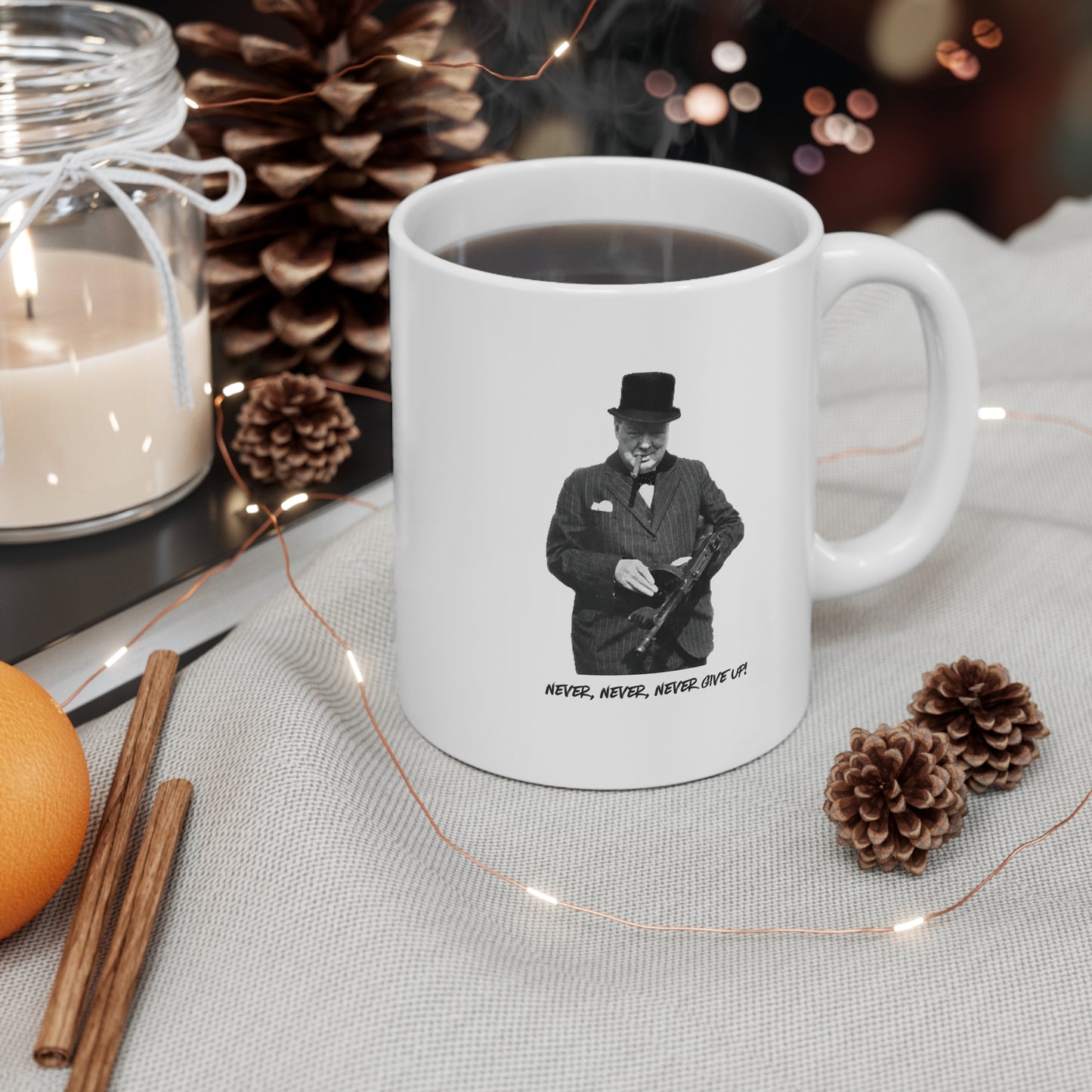 "Never Give Up" Mug | Stylish & Cool