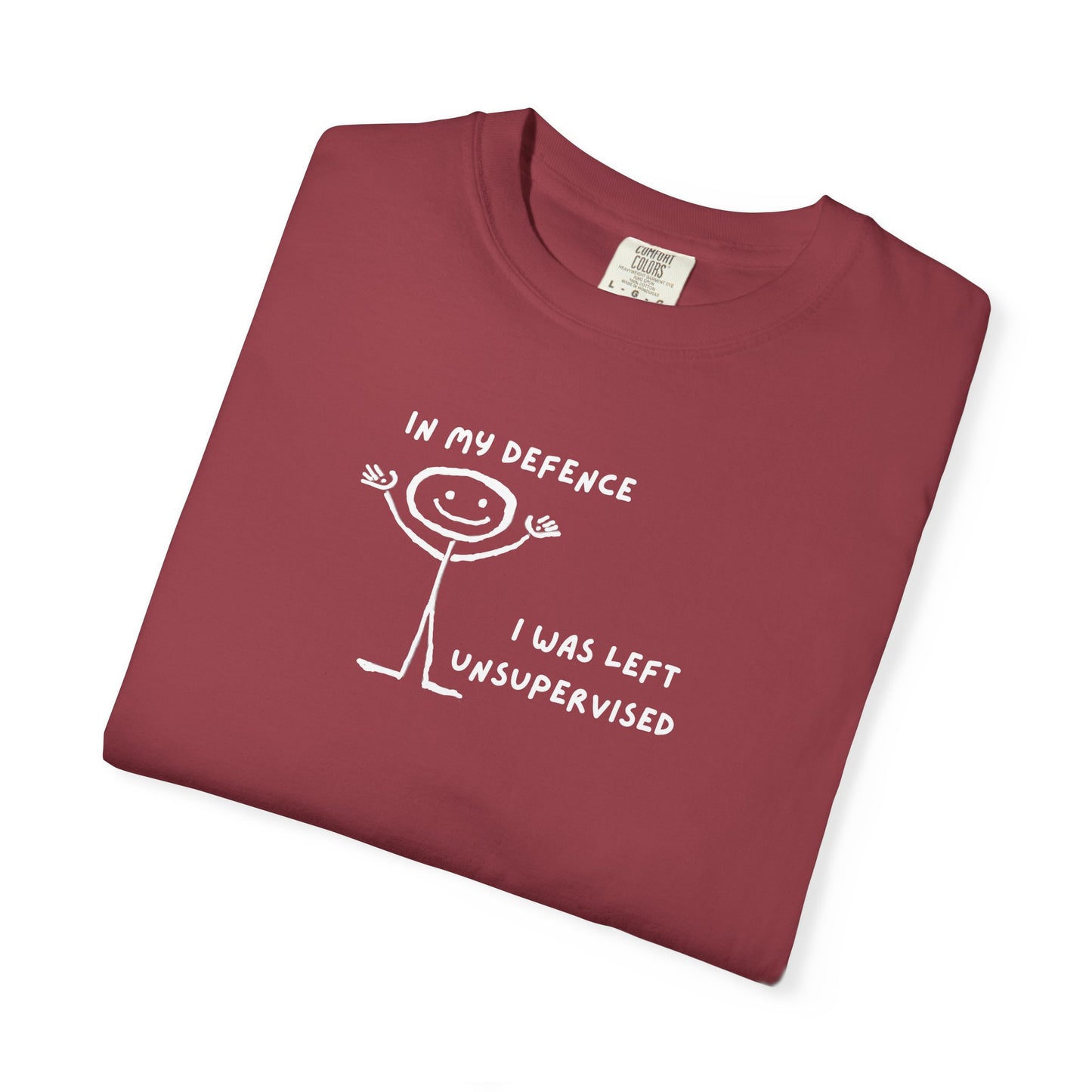 "In My Defence" Tee White Text | Stylish & comfortable with cool tee design for men & women.