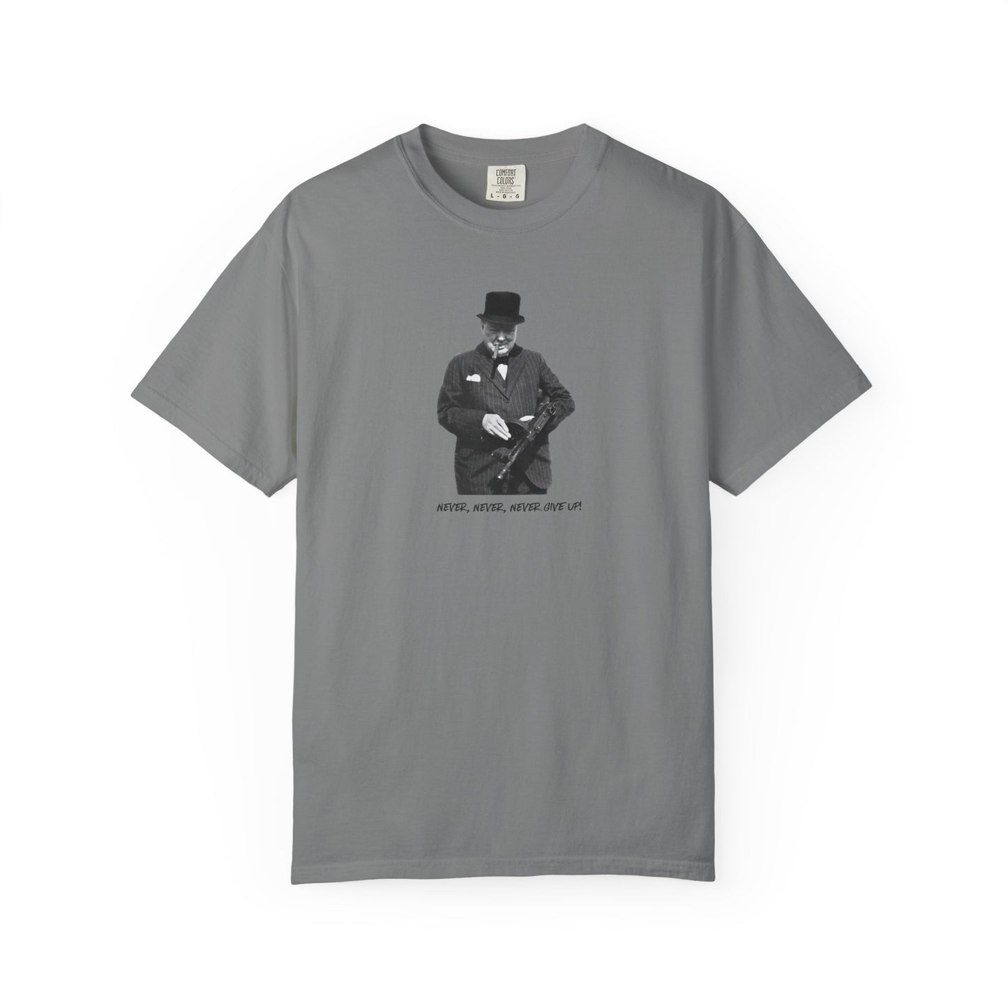 Iconic "Never Give Up" Light Tee | Stylish & comfortable with cool tee design for men & women.