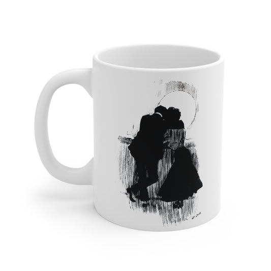 "Lovers on the Deck - Dusk Silhouette" | Mug Design