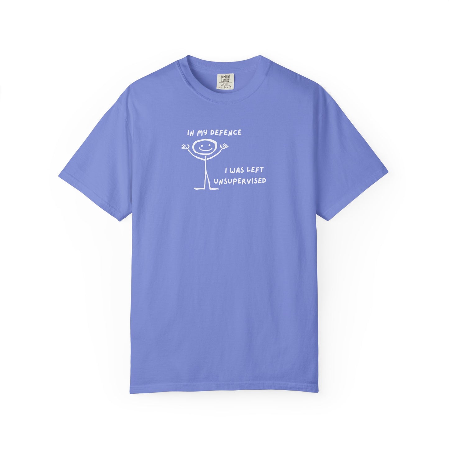 "In My Defence" Tee White Text | Stylish & comfortable with cool tee design for men & women.