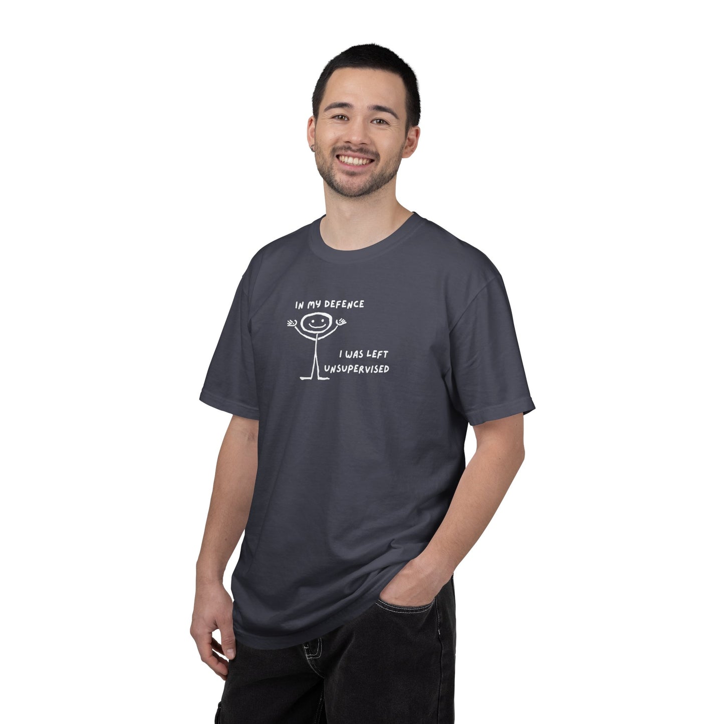 "In My Defence" Tee White Text | Stylish & comfortable with cool tee design for men & women.