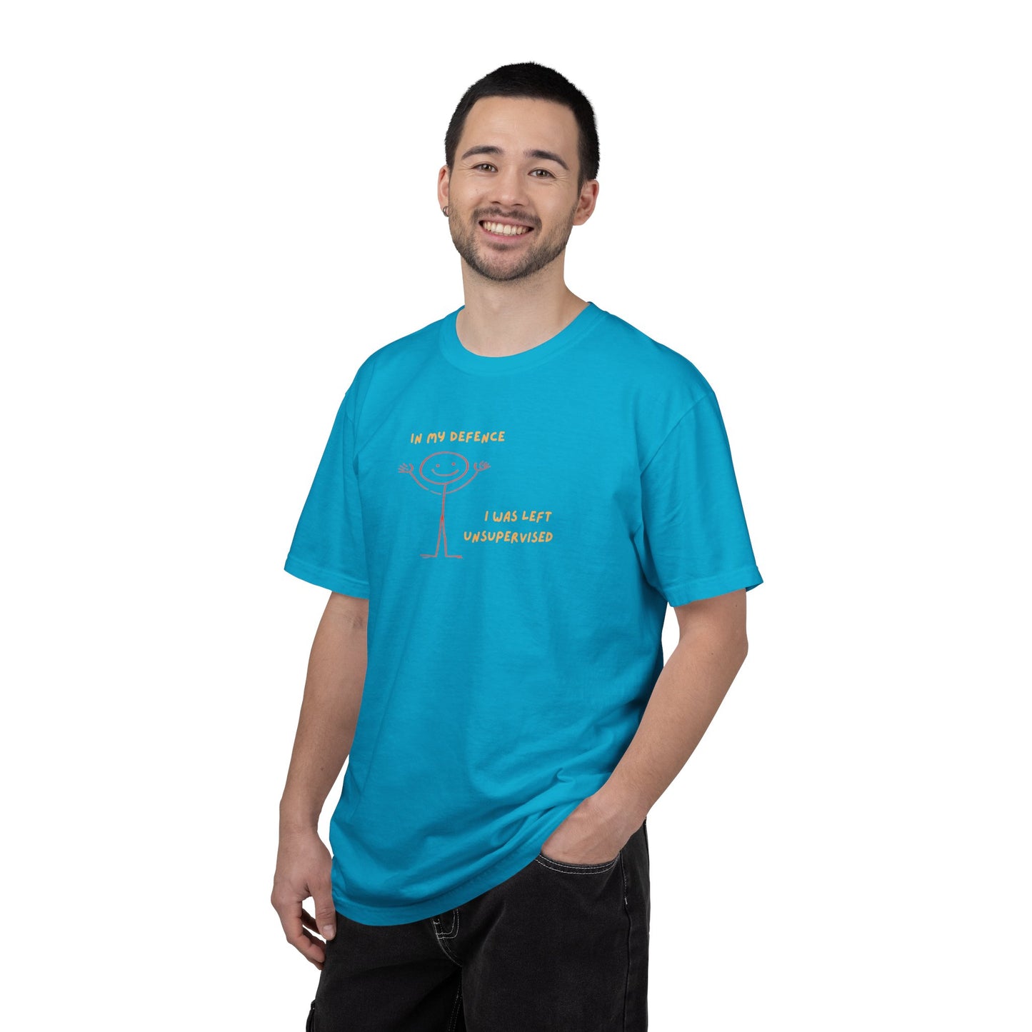 "In My Defence" Tee Gold Text | Stylish & comfortable with cool tee design for men & women.