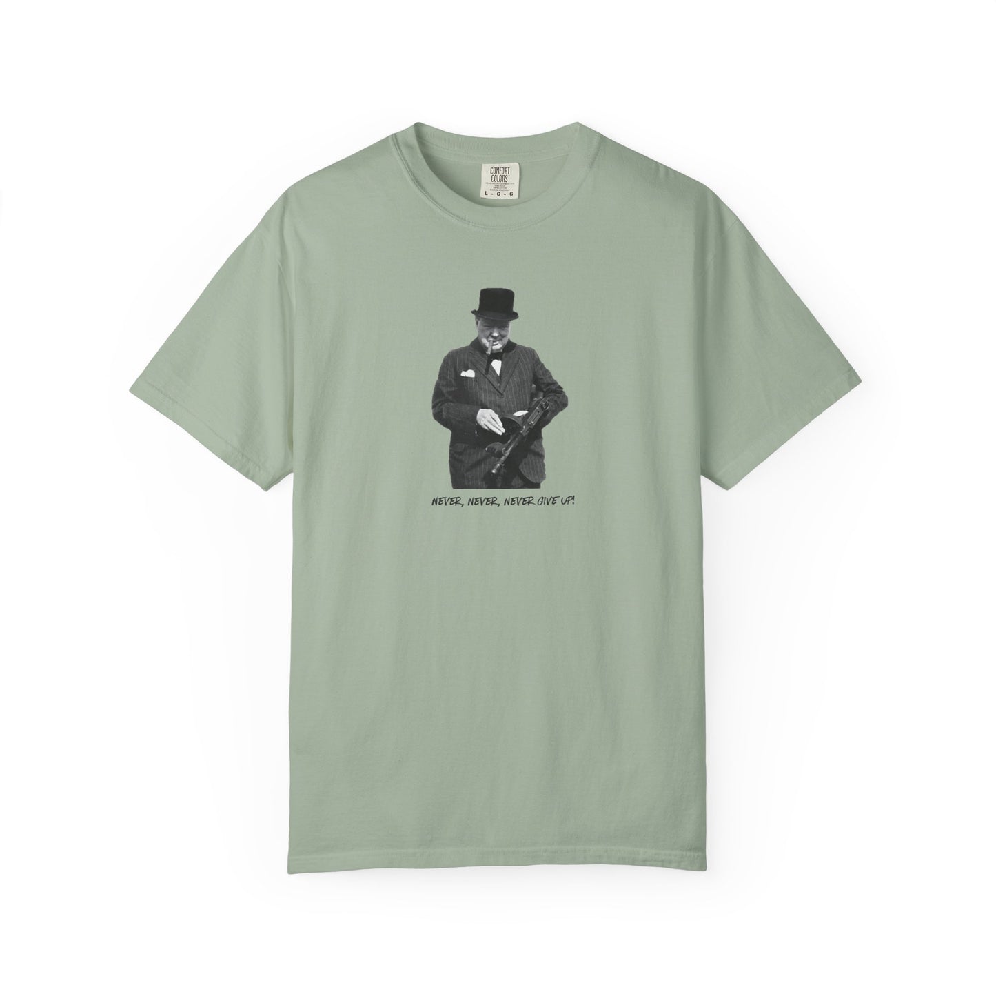 Iconic "Never Give Up" Light Tee | Stylish & comfortable with cool tee design for men & women.