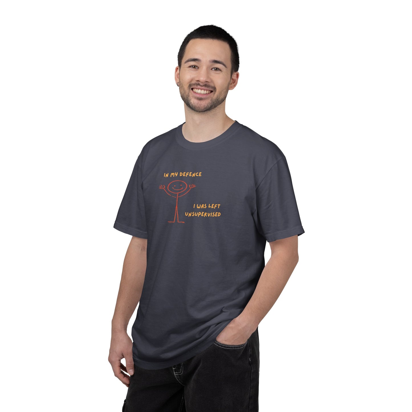 "In My Defence" Tee Gold Text | Stylish & comfortable with cool tee design for men & women.