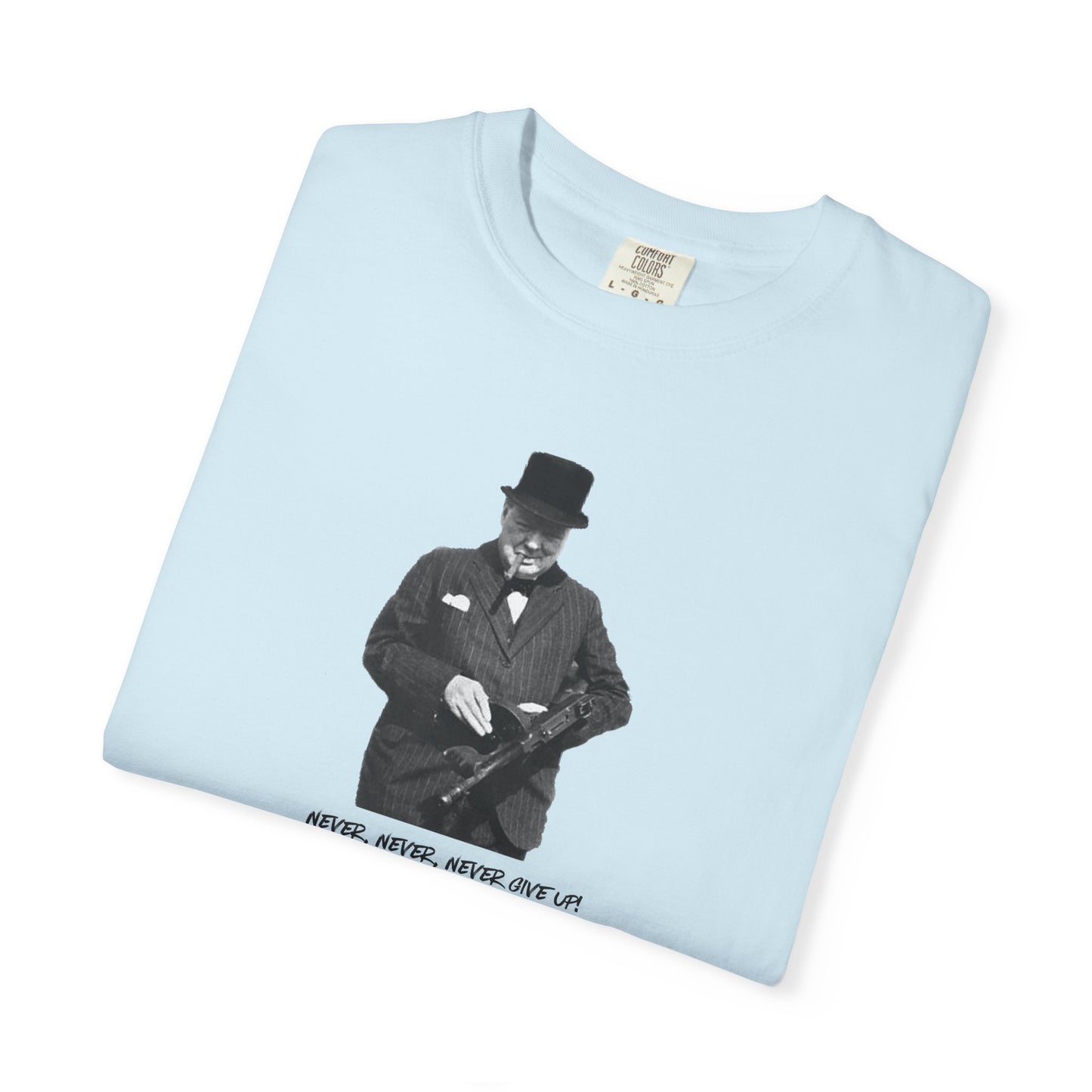 Iconic "Never Give Up" Light Tee | Stylish & comfortable with cool tee design for men & women.