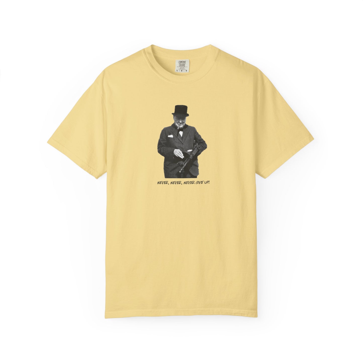 Iconic "Never Give Up" Light Tee | Stylish & comfortable with cool tee design for men & women.