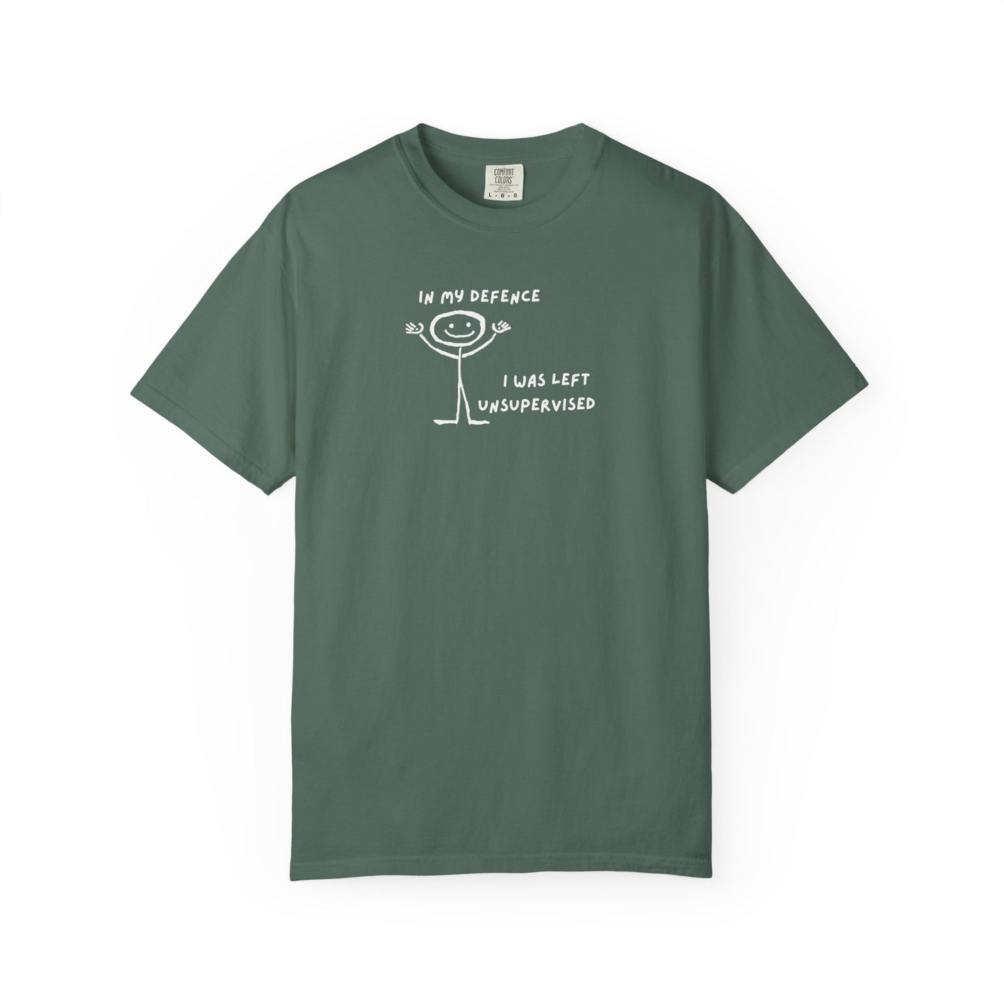 "In My Defence" Tee White Text | Stylish & comfortable with cool tee design for men & women.
