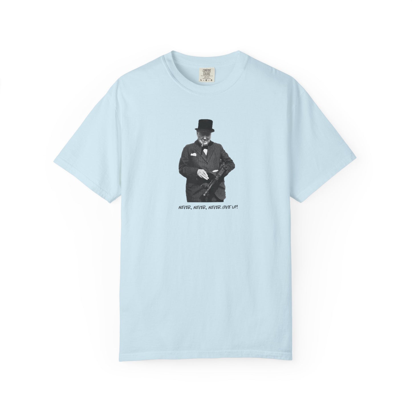 Iconic "Never Give Up" Light Tee | Stylish & comfortable with cool tee design for men & women.