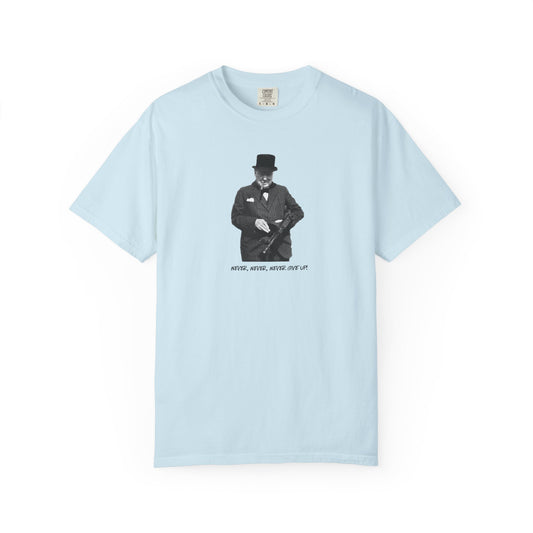 Iconic "Never Give Up" Light Tee | Stylish & comfortable with cool tee design for men & women.