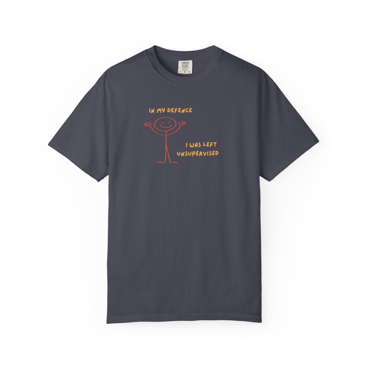 "In My Defence" Tee Gold Text | Stylish & comfortable with cool tee design for men & women.