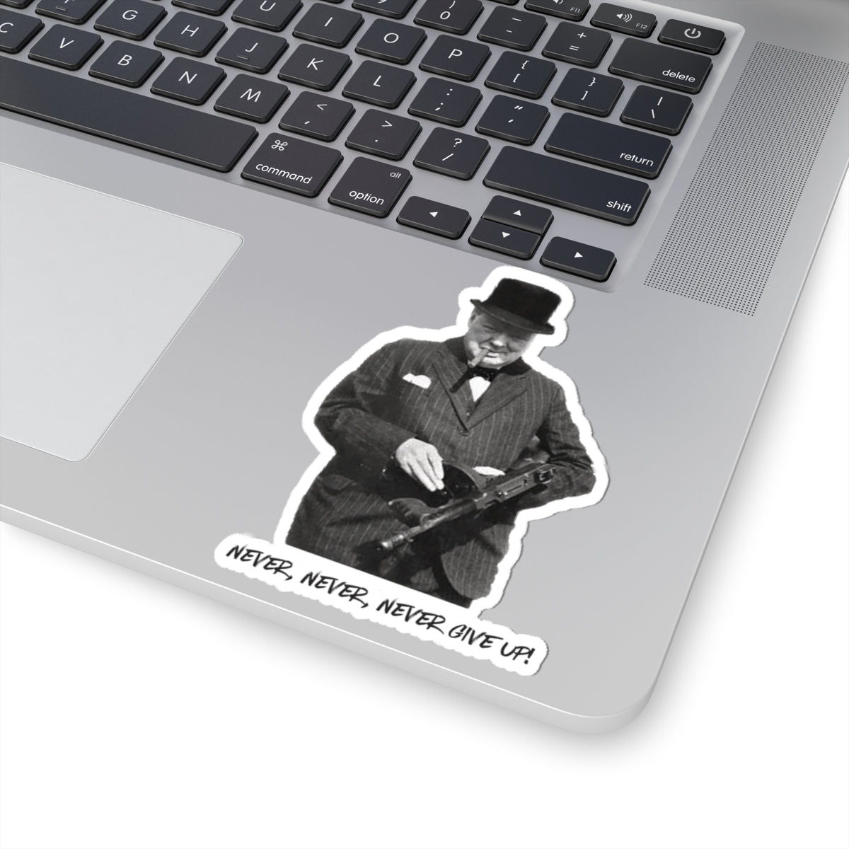 "Never Give Up" Sticker | Stylish & Cool