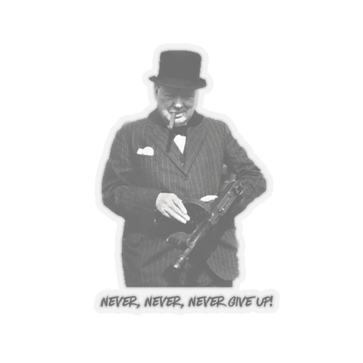 "Never Give Up" Sticker | Stylish & Cool