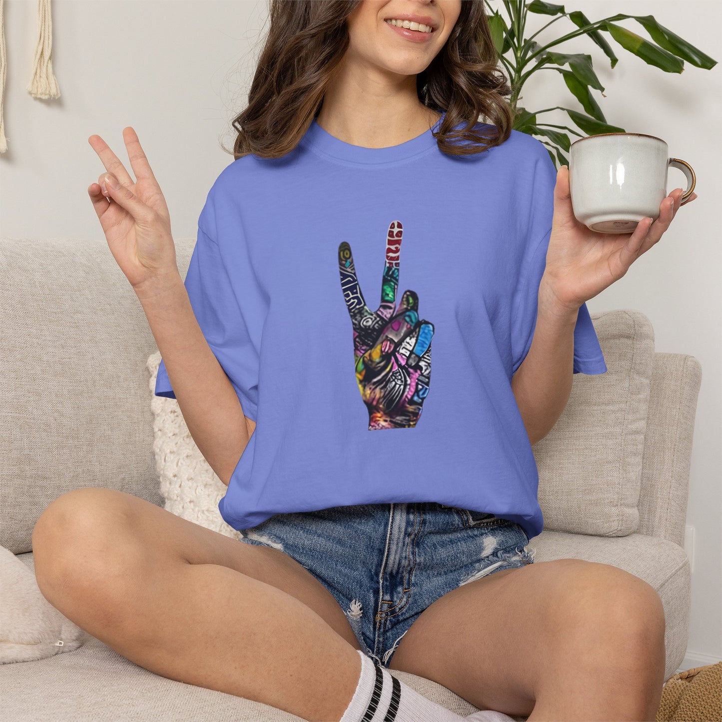 Graffitti Art Peace Sign tee | Stylish & comfortable with cool tee design for men & women.