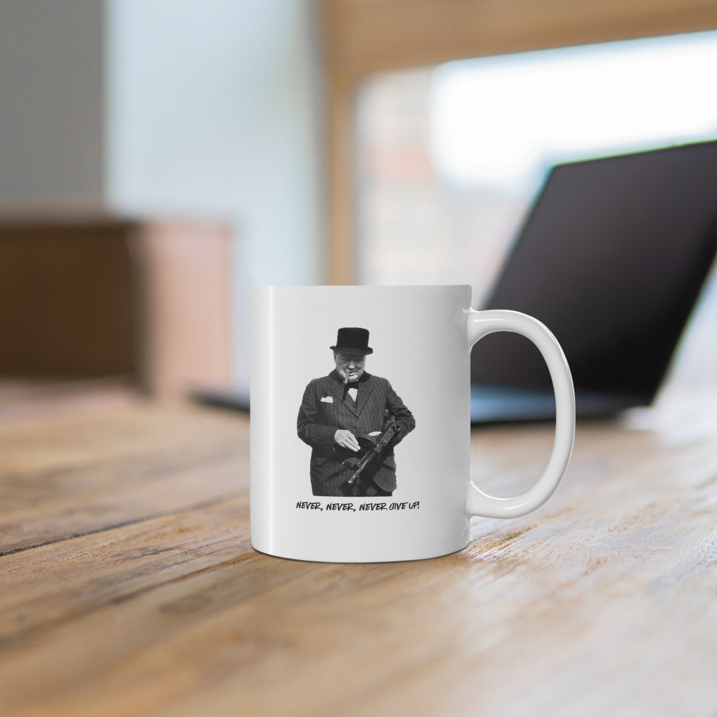 "Never Give Up" Mug | Stylish & Cool
