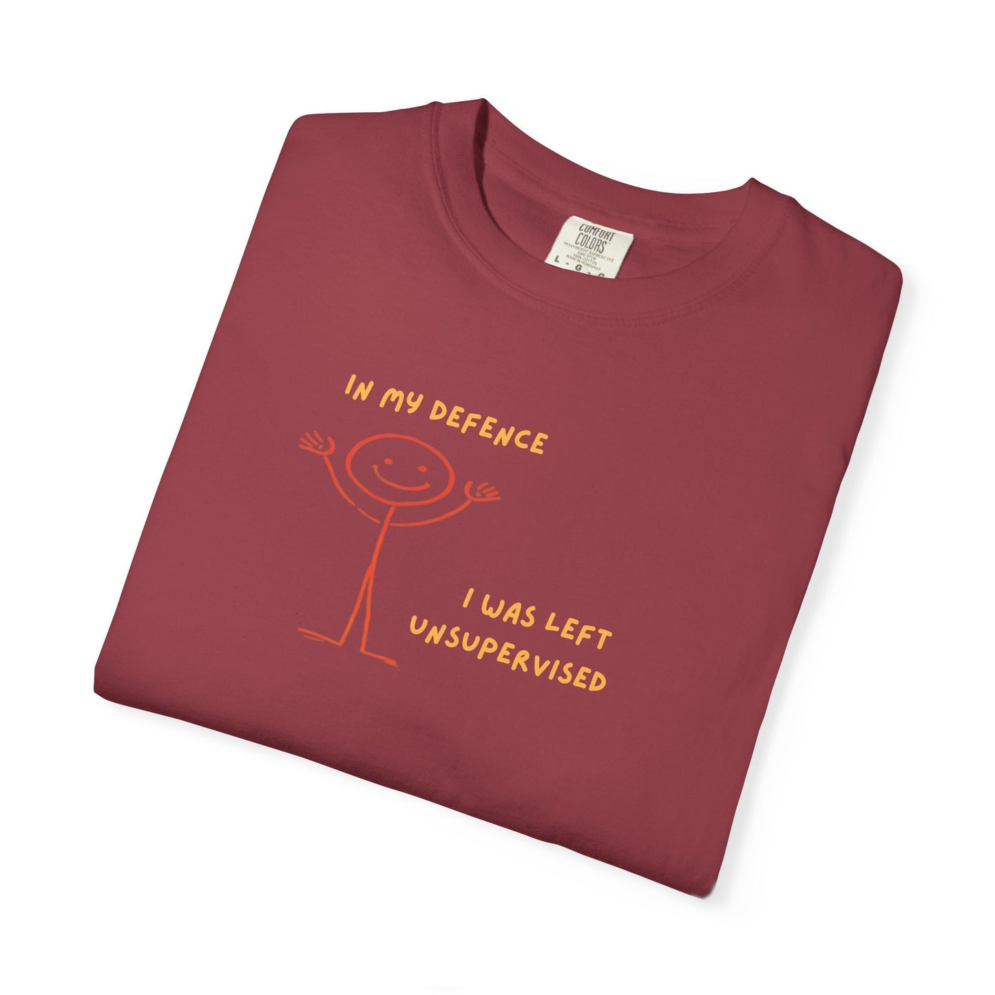 "In My Defence" Tee Gold Text | Stylish & comfortable with cool tee design for men & women.