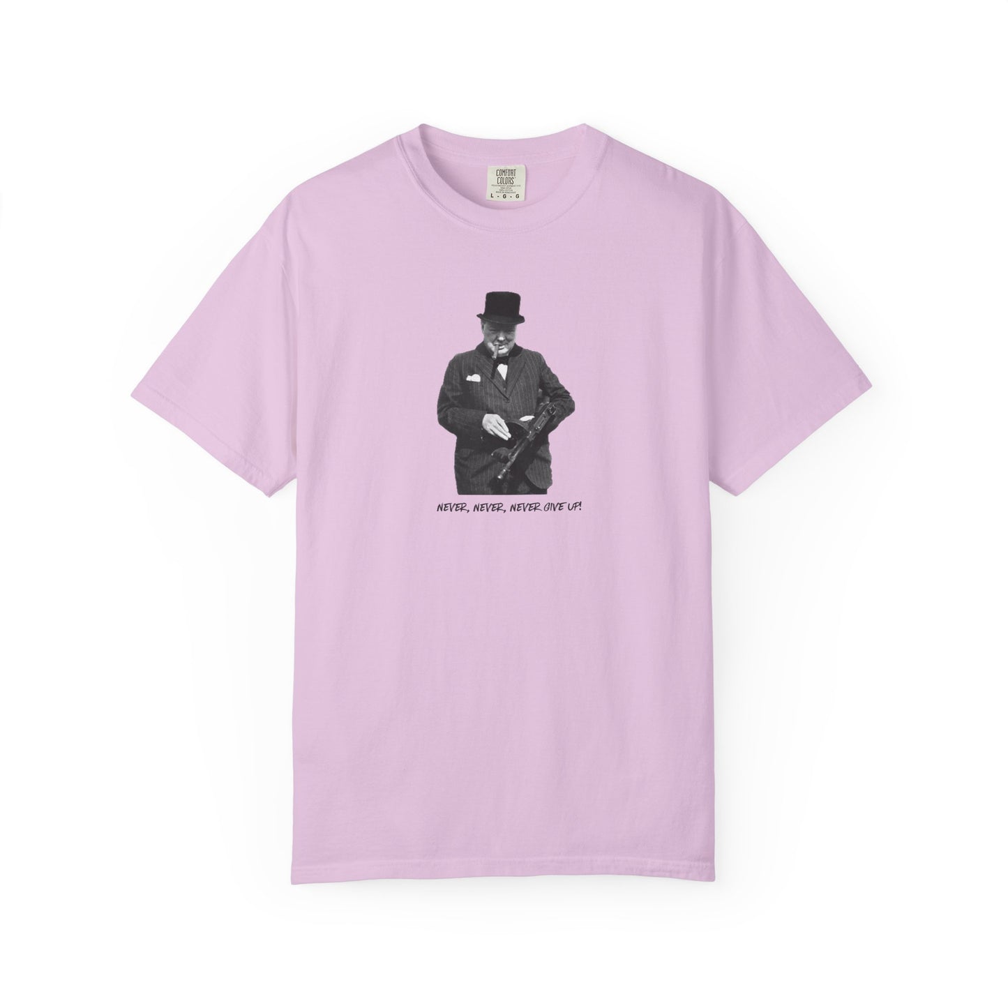Iconic "Never Give Up" Light Tee | Stylish & comfortable with cool tee design for men & women.