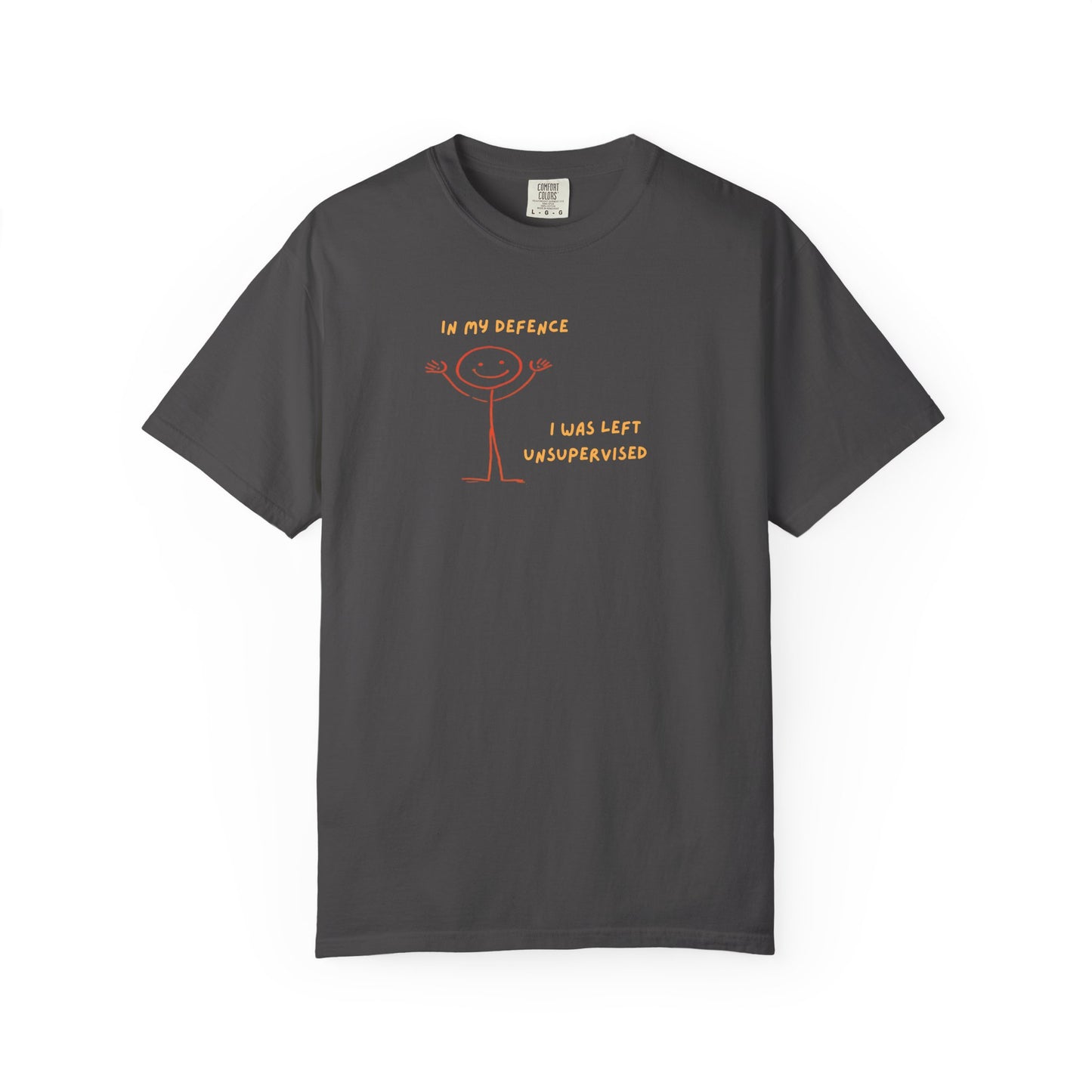 "In My Defence" Tee Gold Text | Stylish & comfortable with cool tee design for men & women.