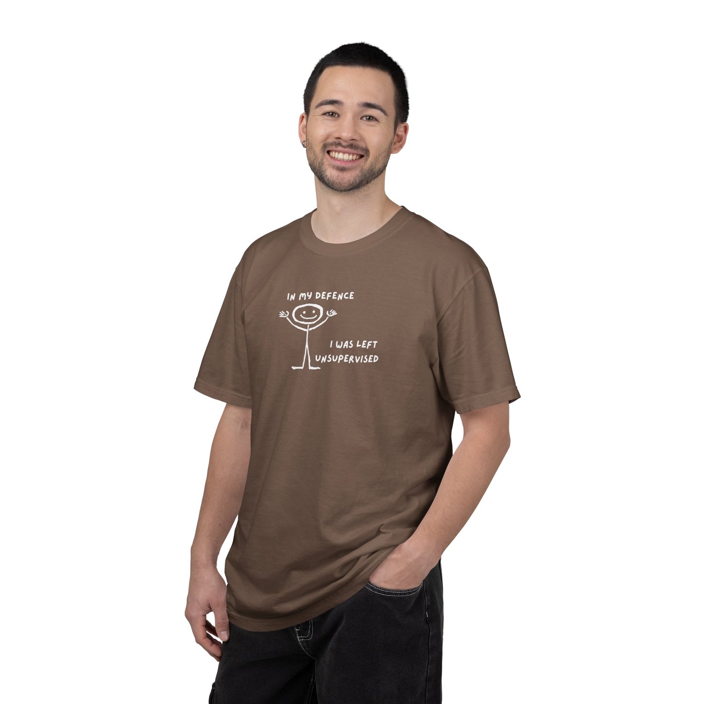 "In My Defence" Tee White Text | Stylish & comfortable with cool tee design for men & women.
