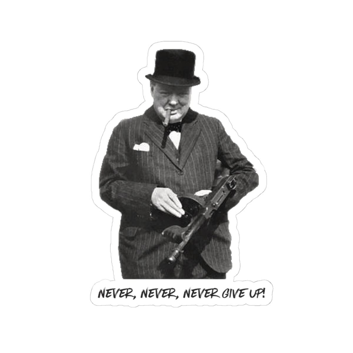 "Never Give Up" Sticker | Stylish & Cool