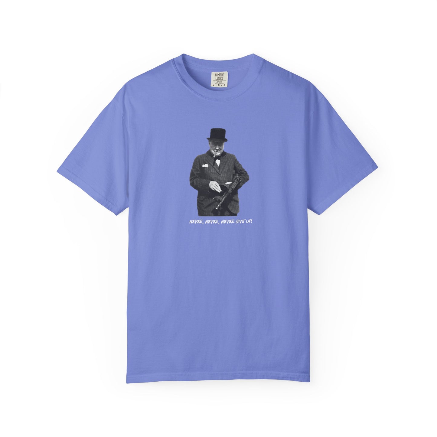 Iconic "Never Give Up" Dark Tee | Stylish & comfortable with cool tee design for men & women.