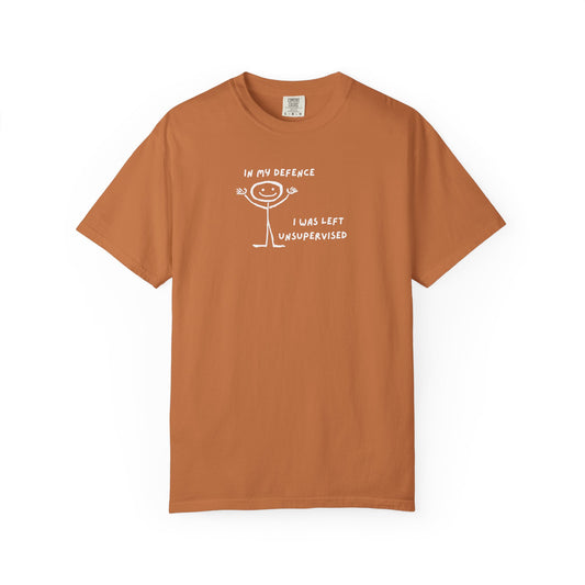 "In My Defence" Tee White Text | Stylish & comfortable with cool tee design for men & women.