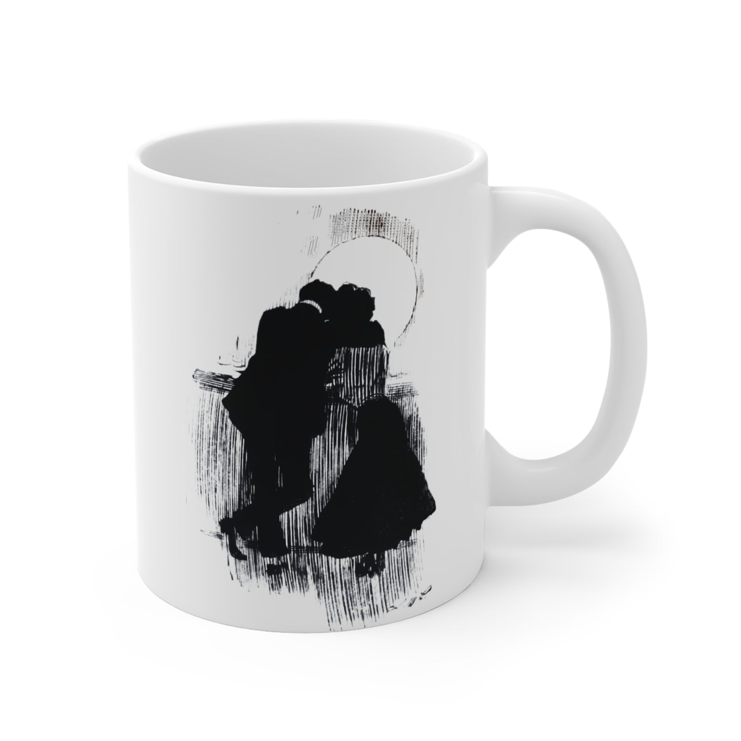 "Lovers on the Deck - Dusk Silhouette" | Mug Design