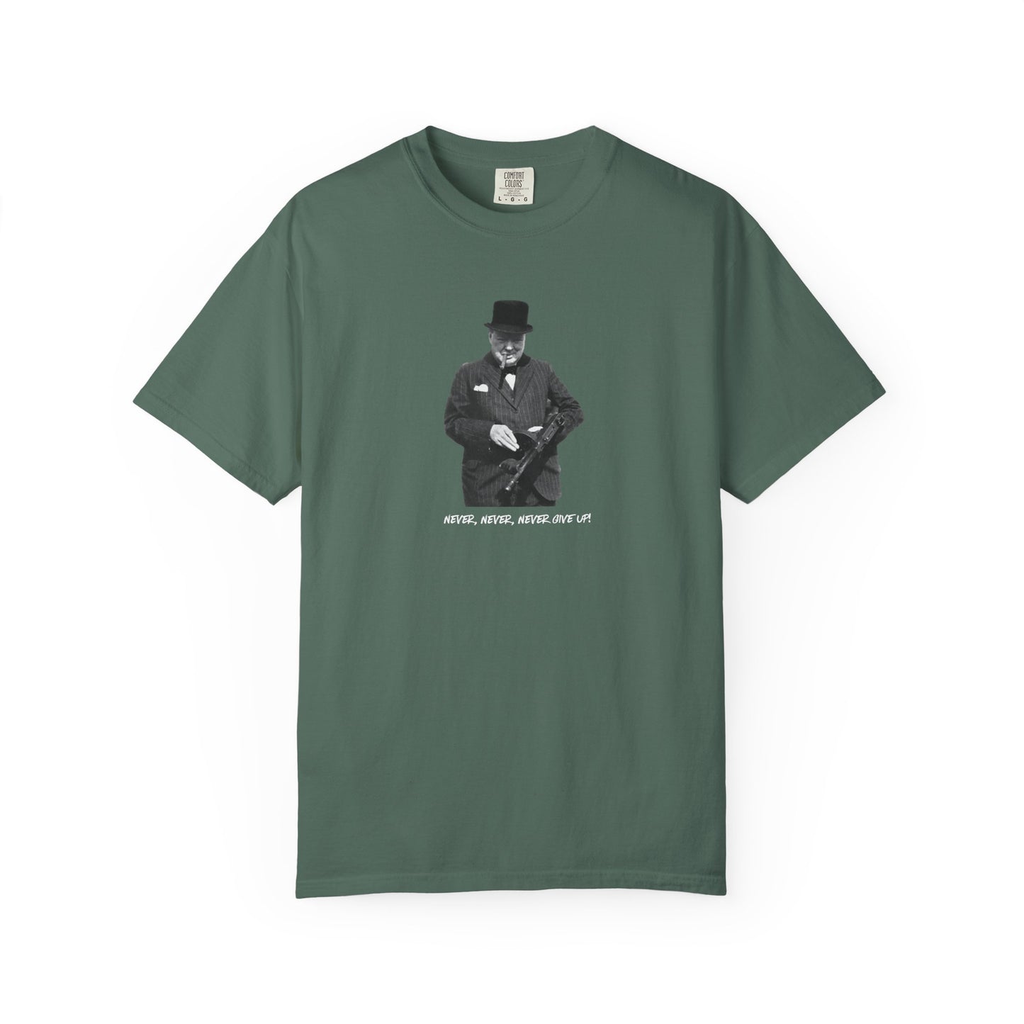 Iconic "Never Give Up" Dark Tee | Stylish & comfortable with cool tee design for men & women.